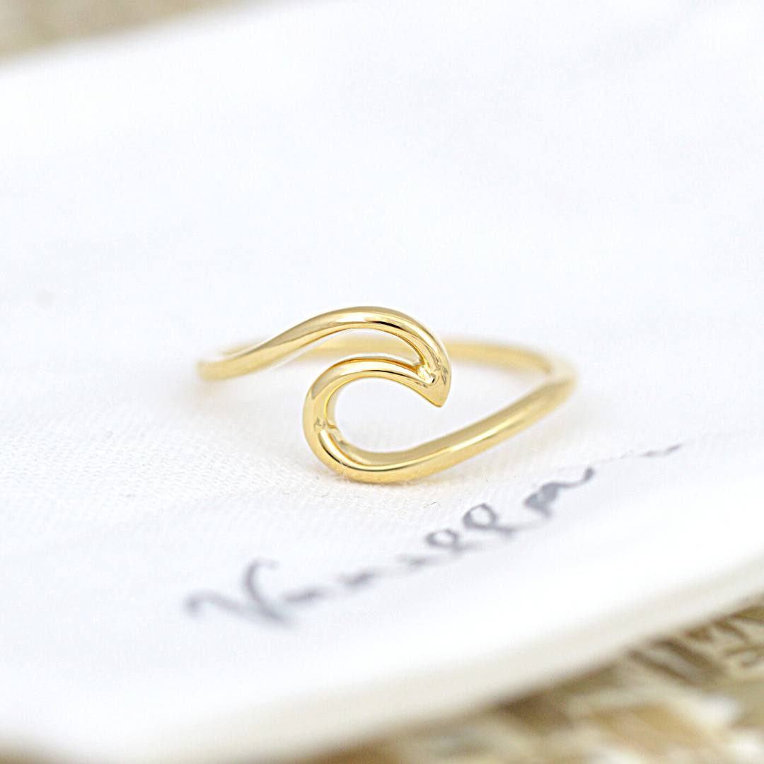 Solid gold on sale wave ring