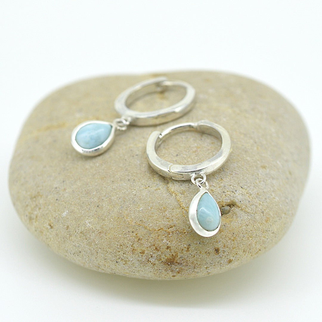 Larimar hoop store earrings