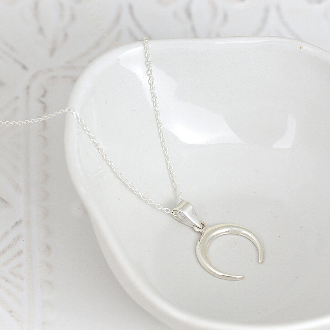 Half moon hot sale pendant silver