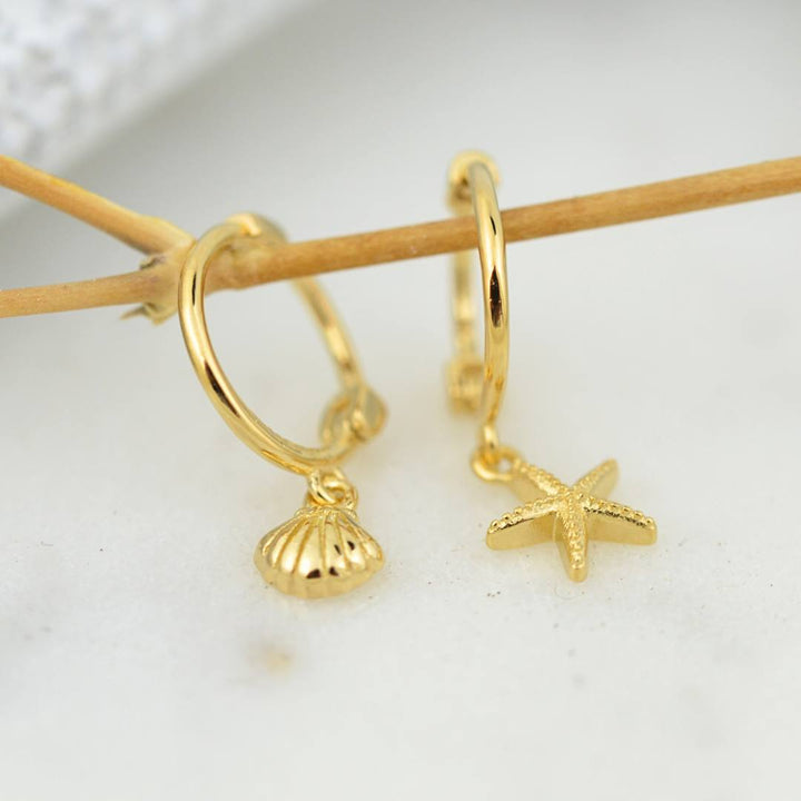 Earrings - Gold Seaside Mini Hoops