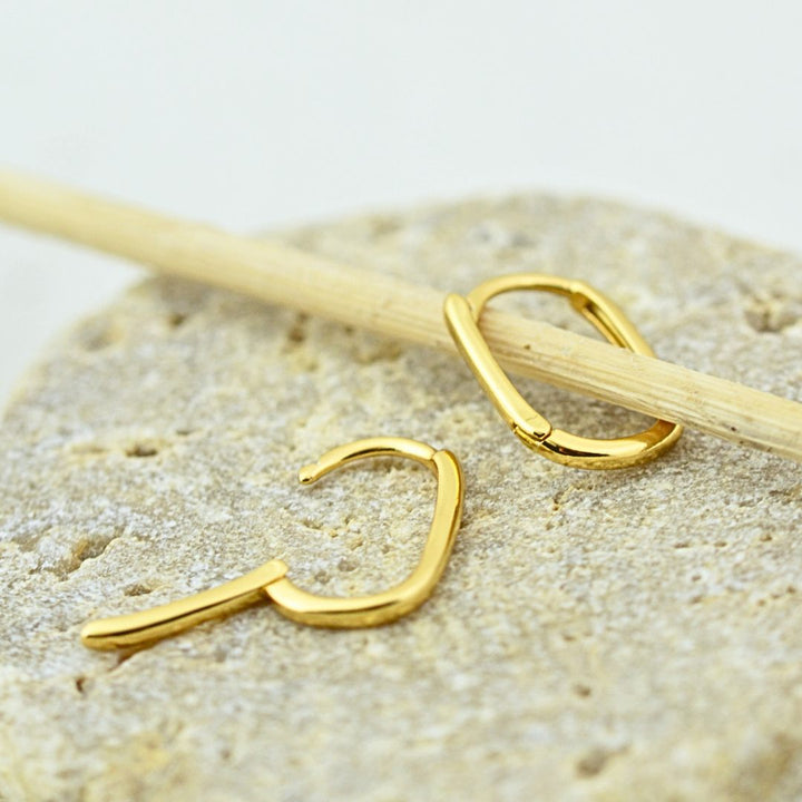 EARRINGS - Oval Gold Huggies