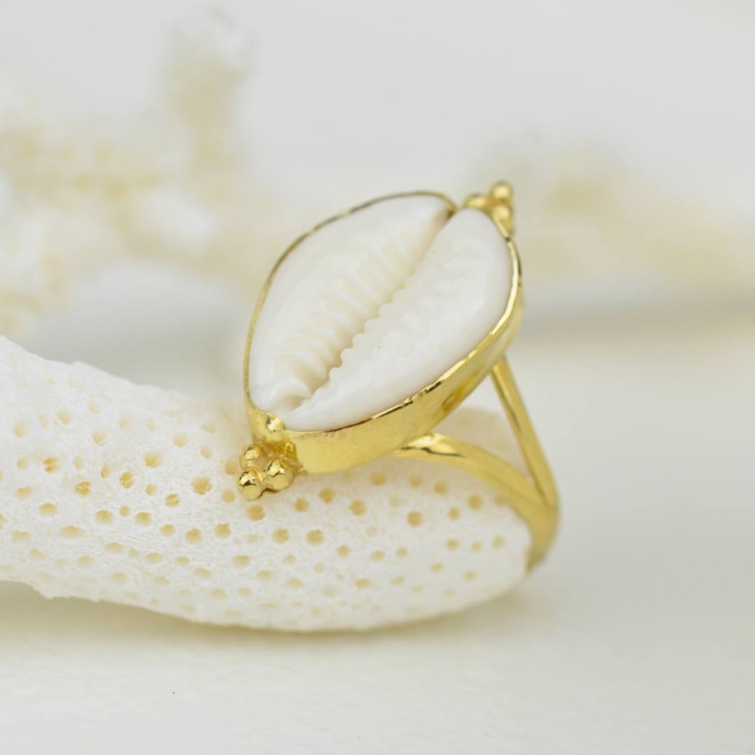 Rings - Gold Cowrie Shell Ring