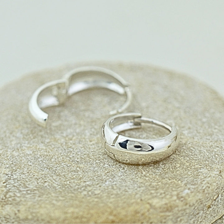 Earrings - Hinged Silver Hoops (13mm)