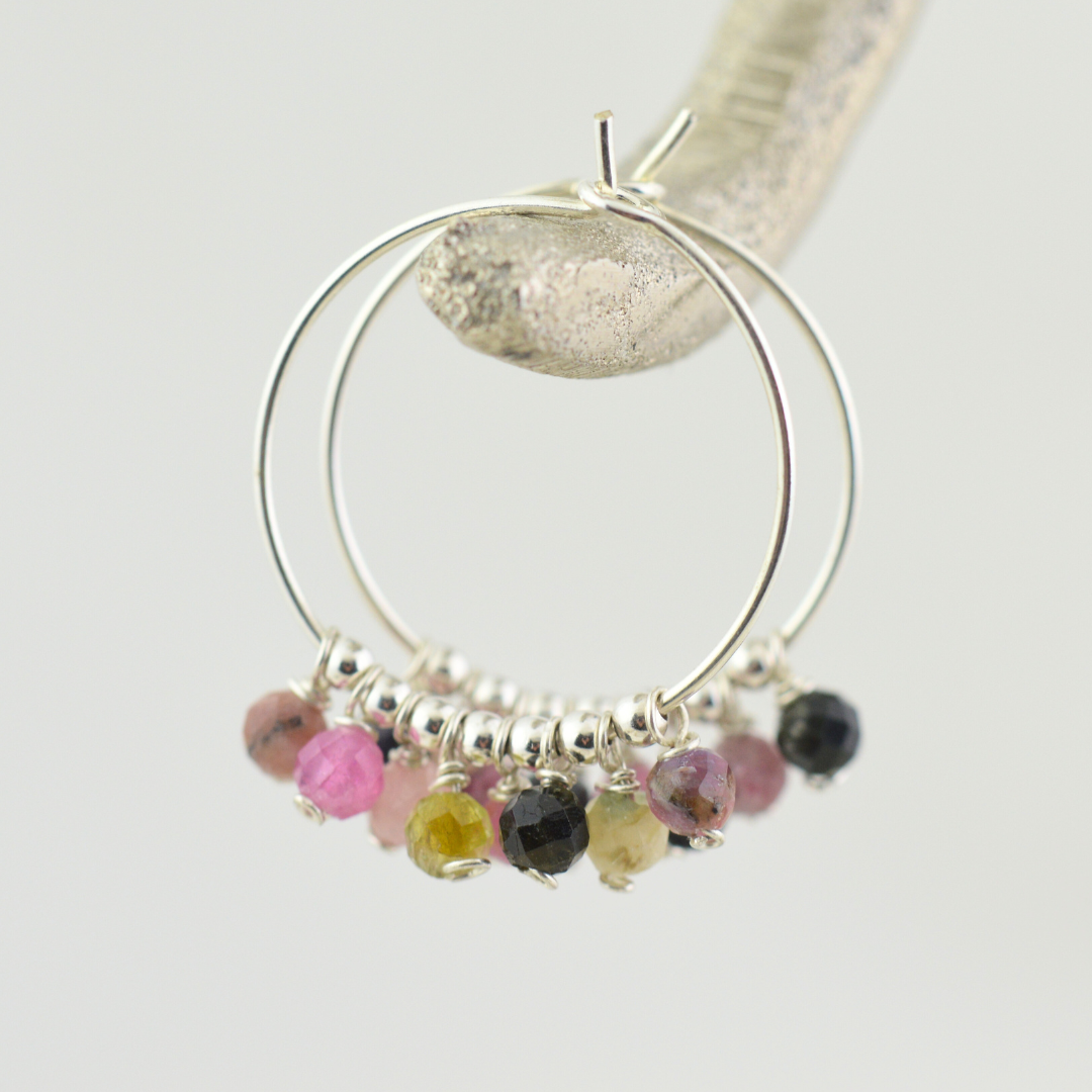 Earrings - Gemstone Gypsy Hoops