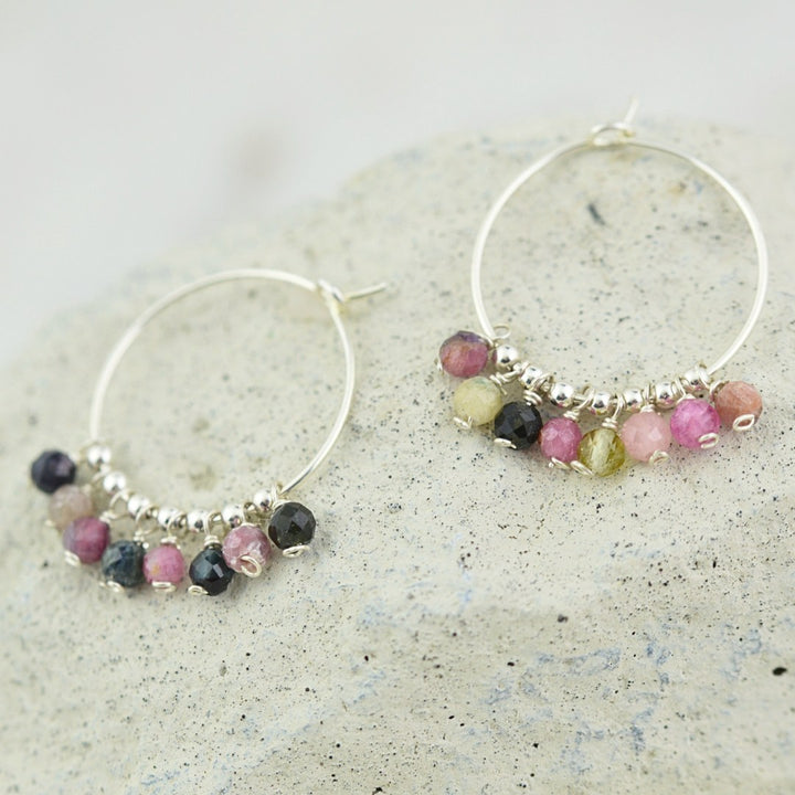 EARRINGS - Tourmaline Gypsy Hoops