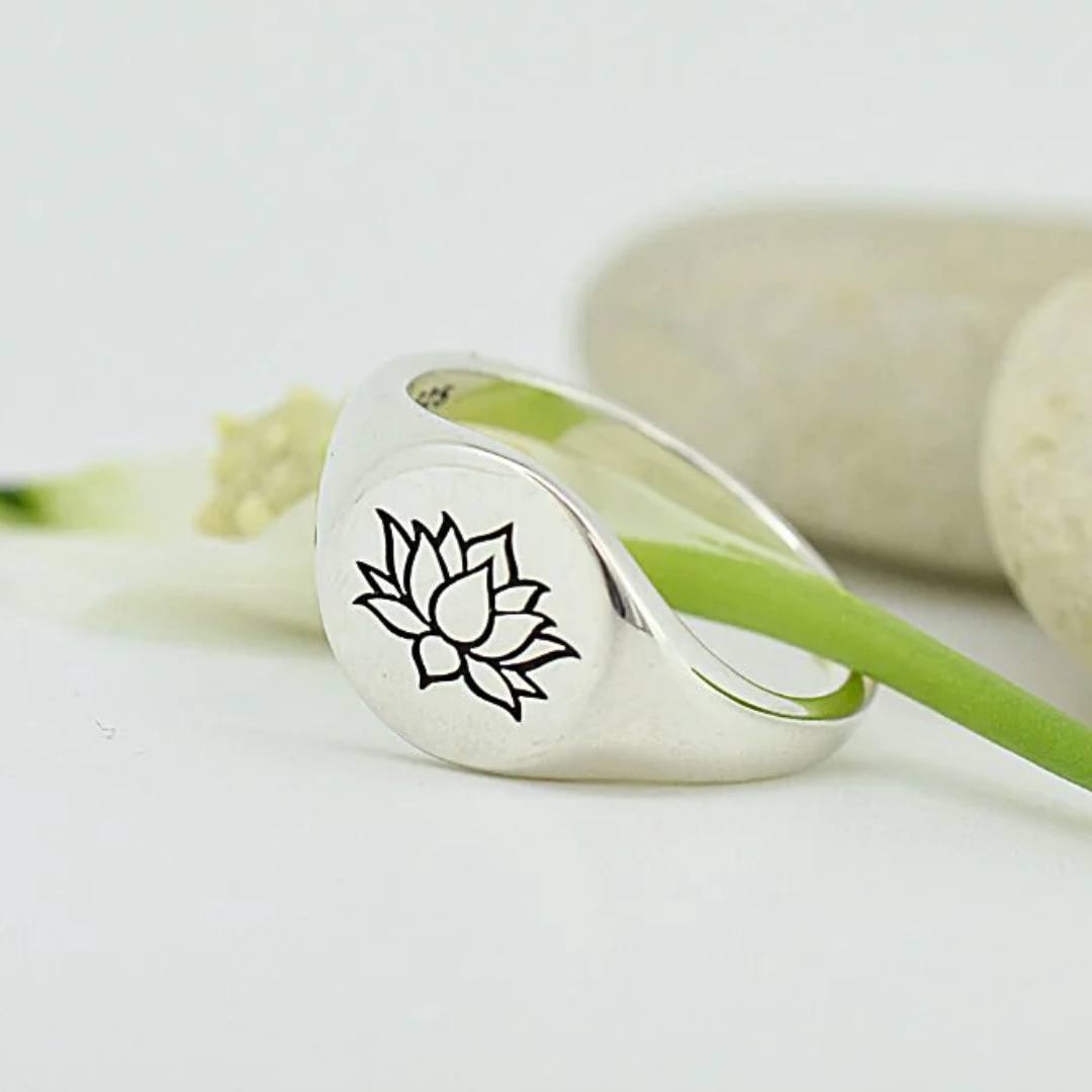 Rings - Lotus Flower Signet Ring