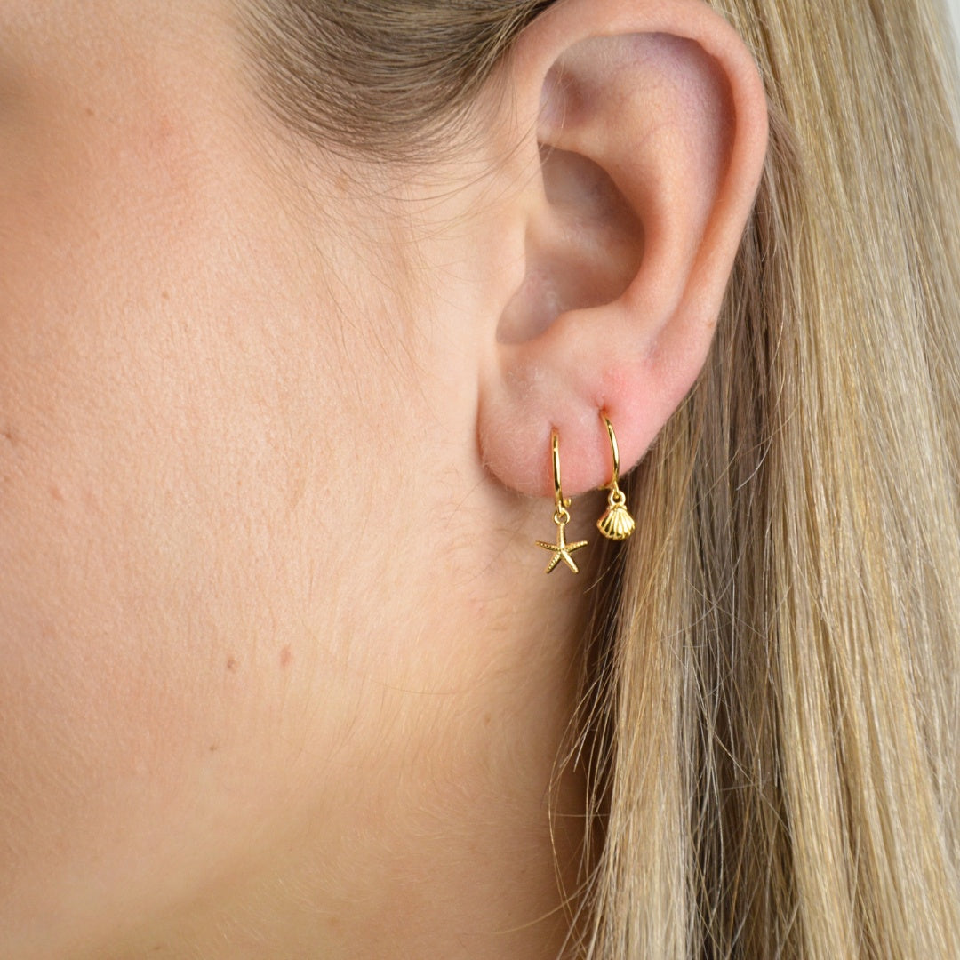 Earrings - Gold Seaside Mini Hoops