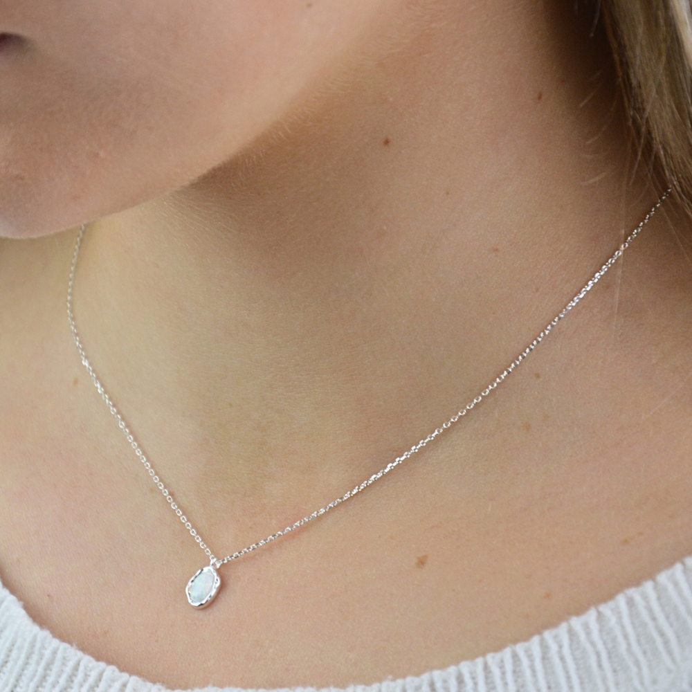 Necklaces - White Opal Necklace