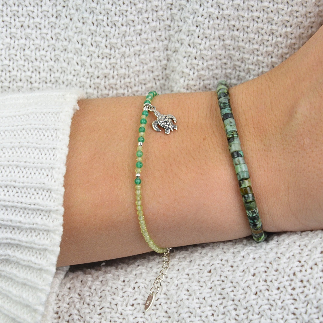 Bracelets - Peridot Tides Turtle Bracelet