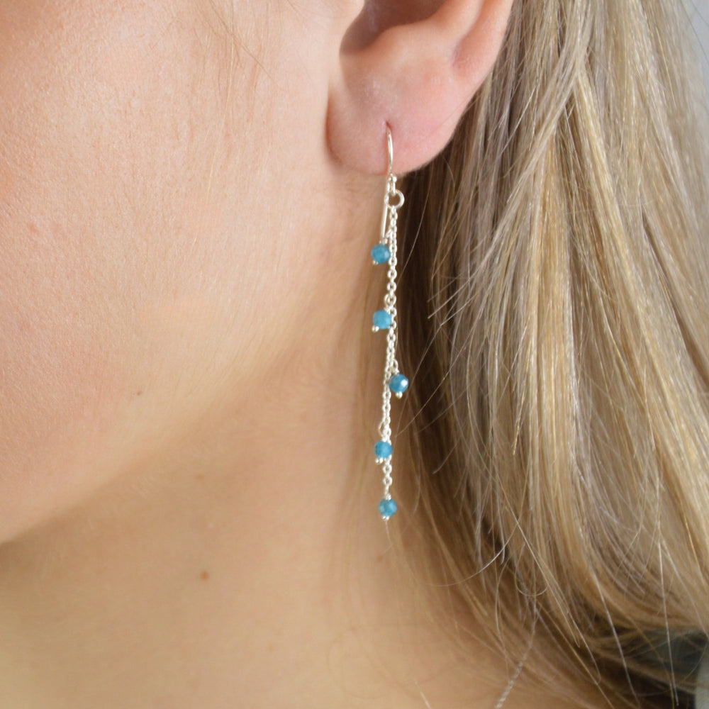 Earrings - Blue Apatite Cascade Earrings