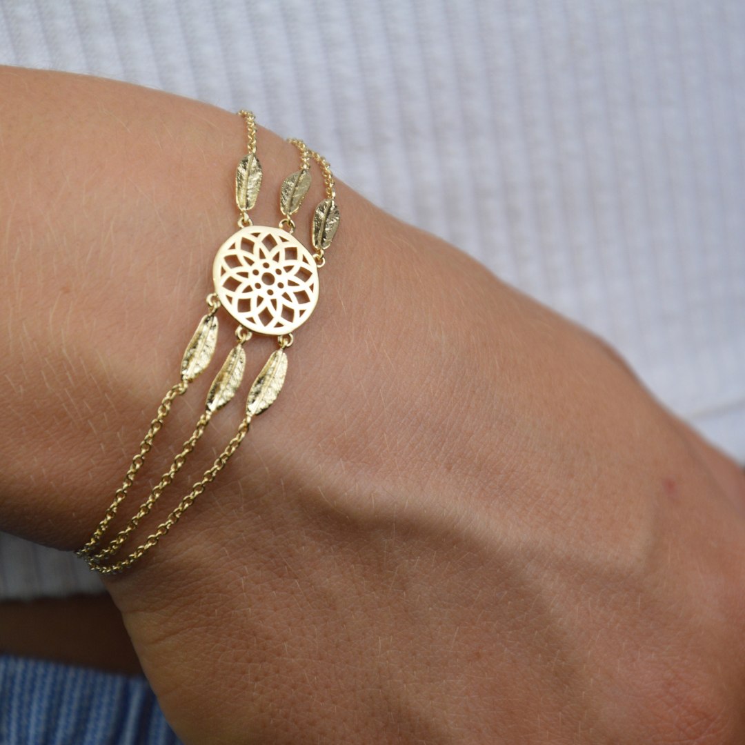 Bracelets - Gold Dreamcatcher Bracelet