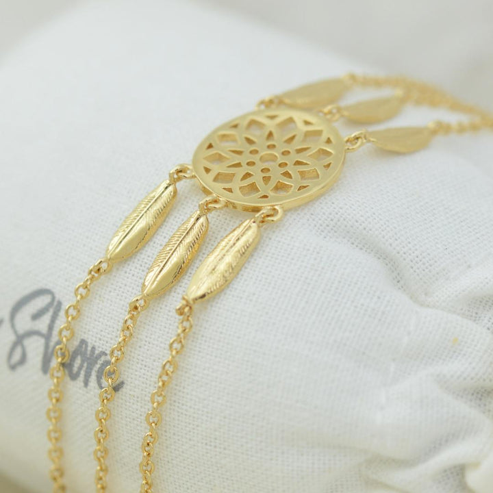 Bracelets - Gold Dreamcatcher Bracelet