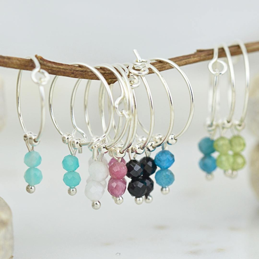 Earrings - Assorted Gem Mini Hoops