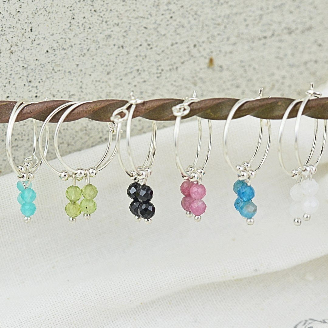 Earrings - Assorted Gem Mini Hoops