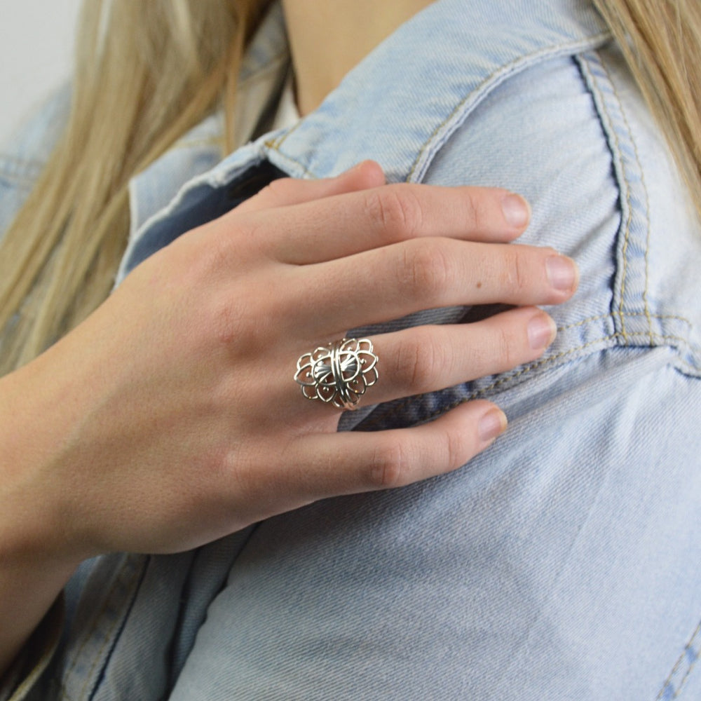 Rings - Open Lotus Mandala Ring