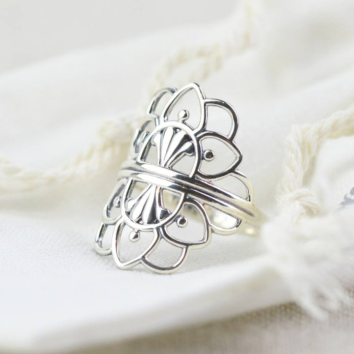 Rings - Open Lotus Mandala Ring