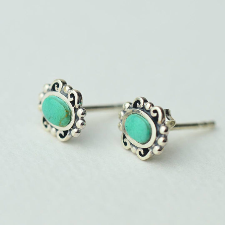 Earrings - Turquoise Nouveau Studs