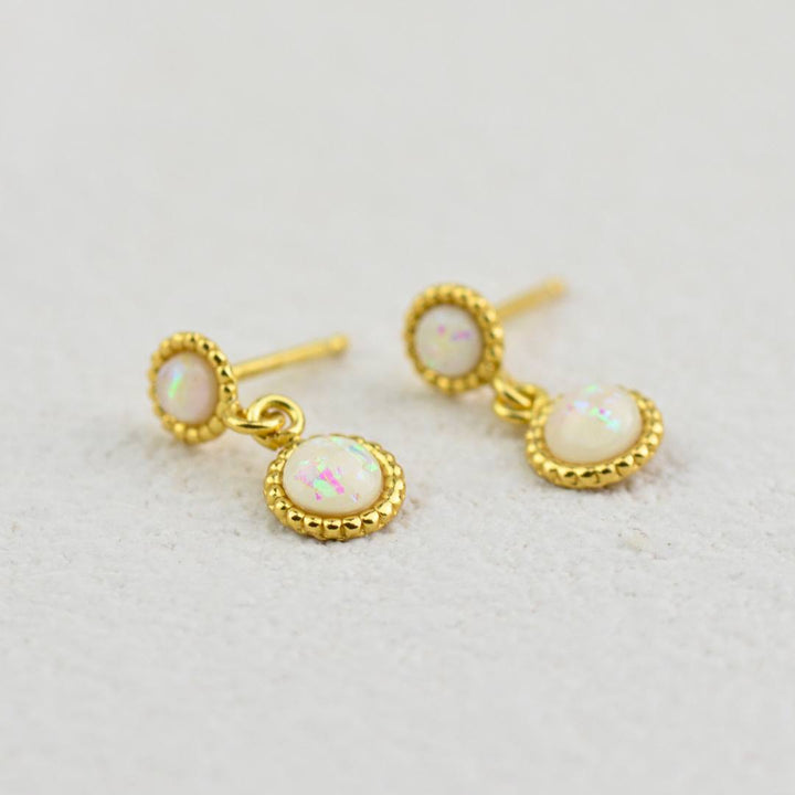 EARRINGS - Golden Fire Snow Dangles