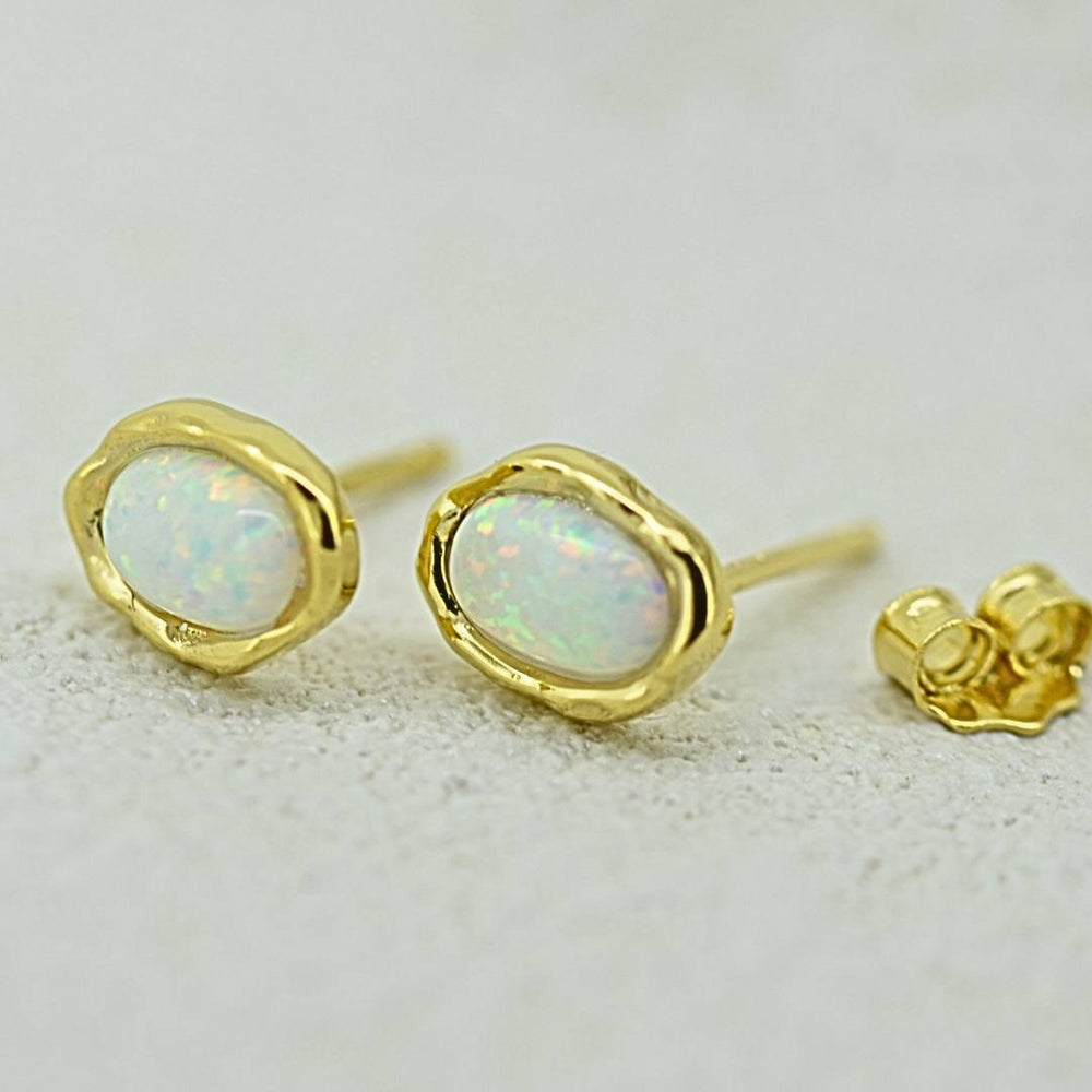 Earrings - Golden Fire Snow Studs