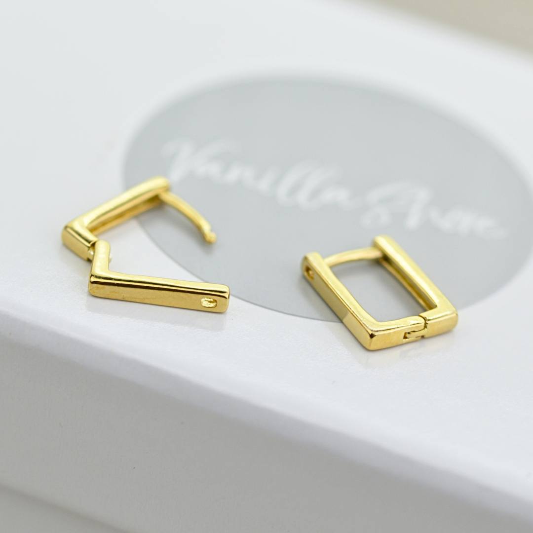 Earrings - Golden Edge Huggies