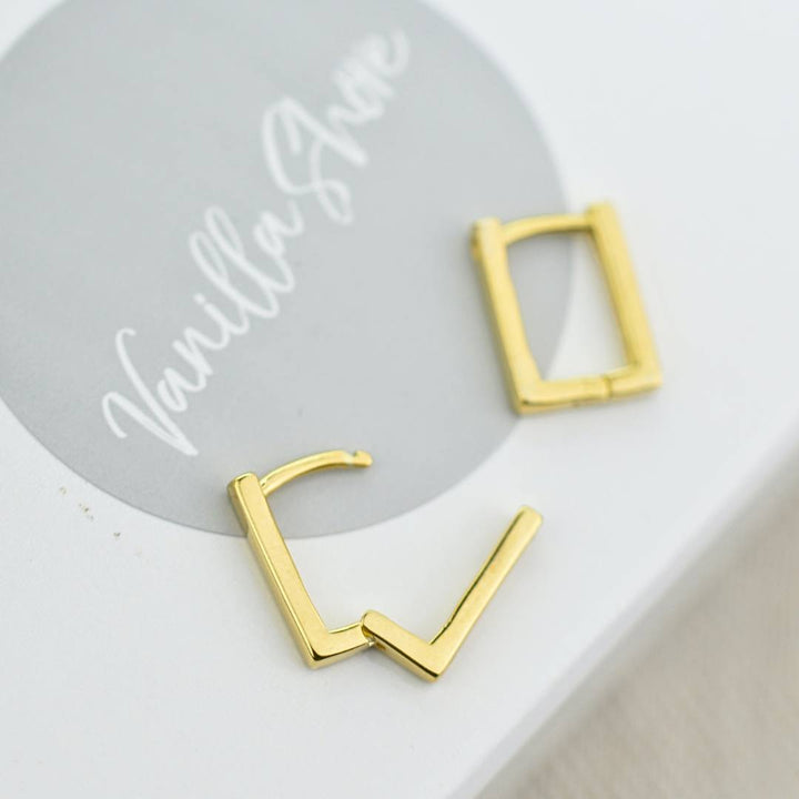 Earrings - Golden Edge Huggies