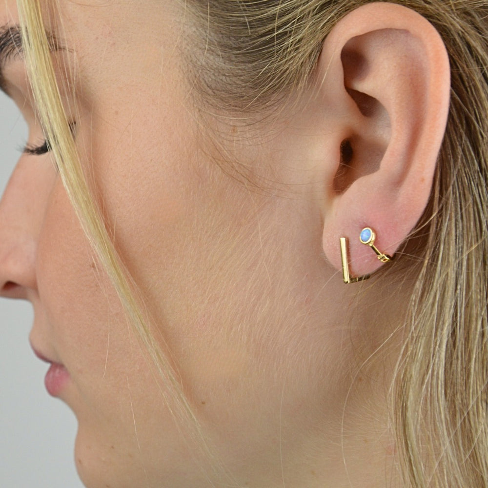 Earrings - Golden Edge Huggies