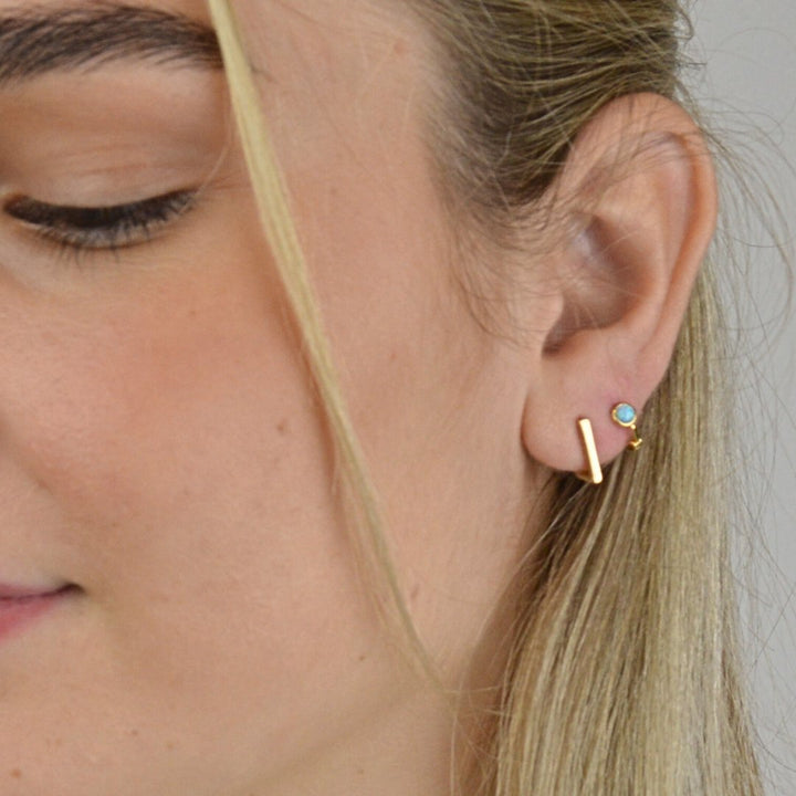 Earrings - Golden Edge Huggies