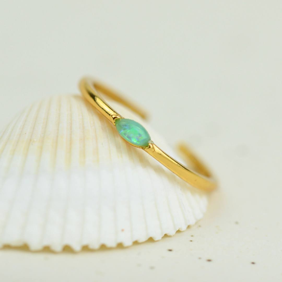 Toe Rings - Aqua Glow Gold Toe Ring