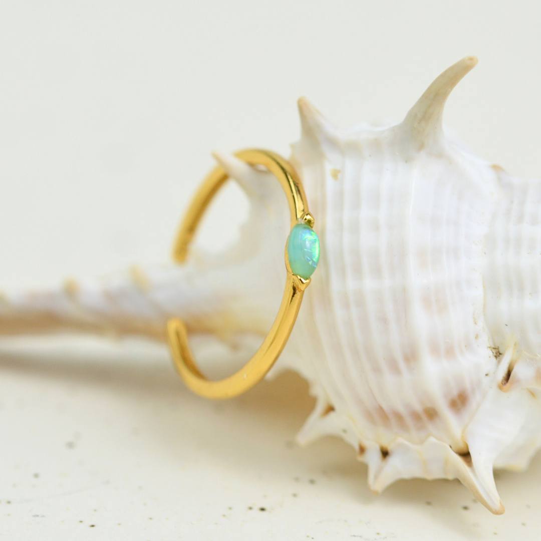 Toe Rings - Aqua Glow Gold Toe Ring