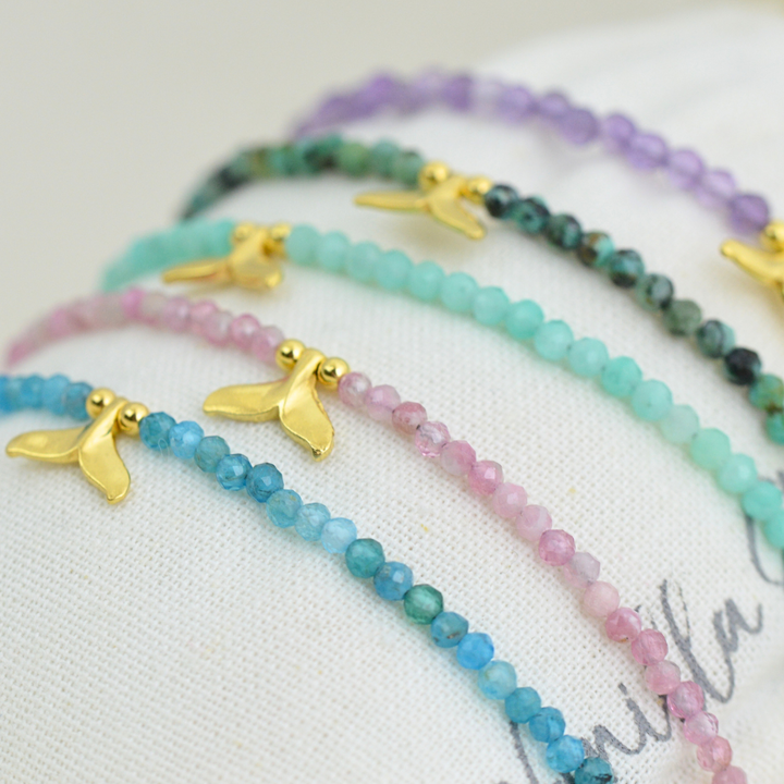 Golden Gem Whale Tail Bracelets