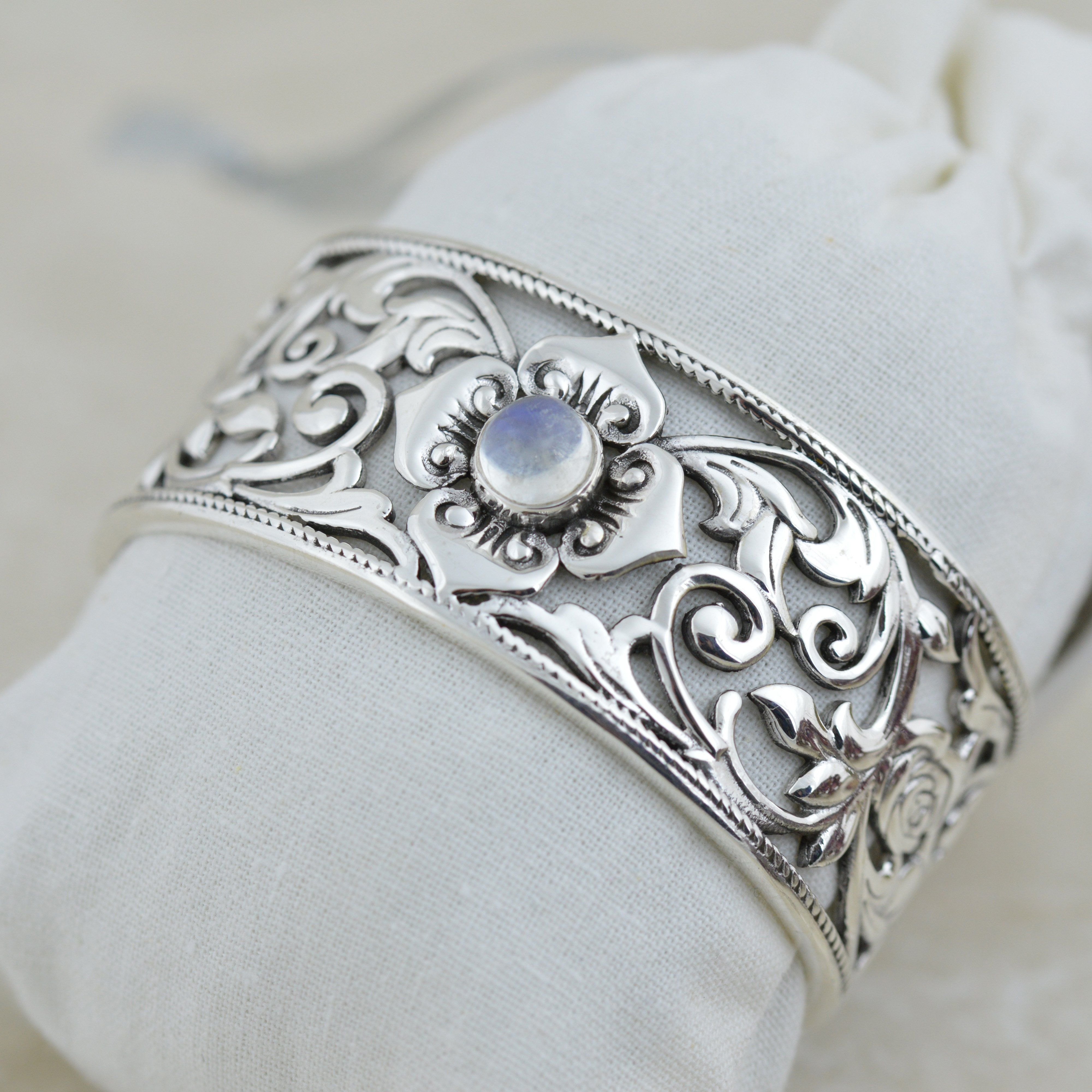 Moonstone cuff clearance bracelet