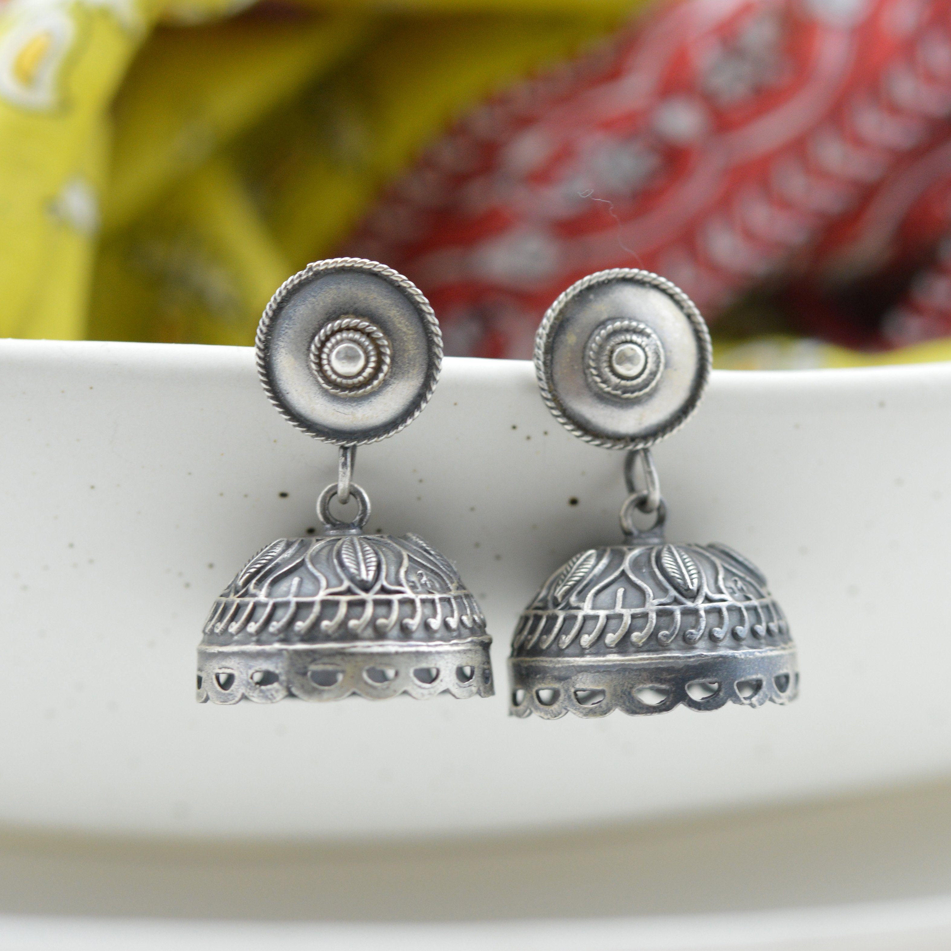 Jhumka earrings shop design silver