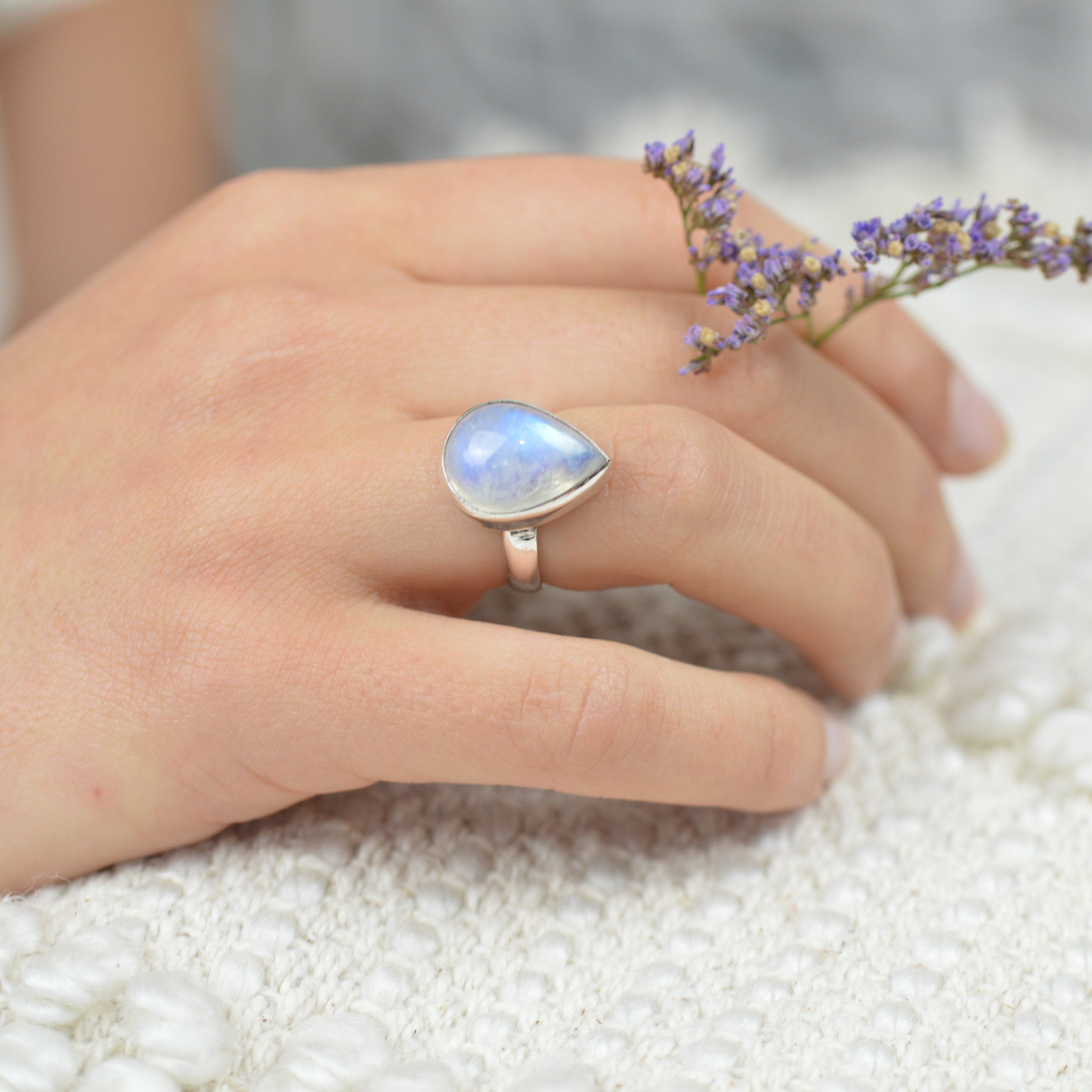 Moonstone teardrop deals ring