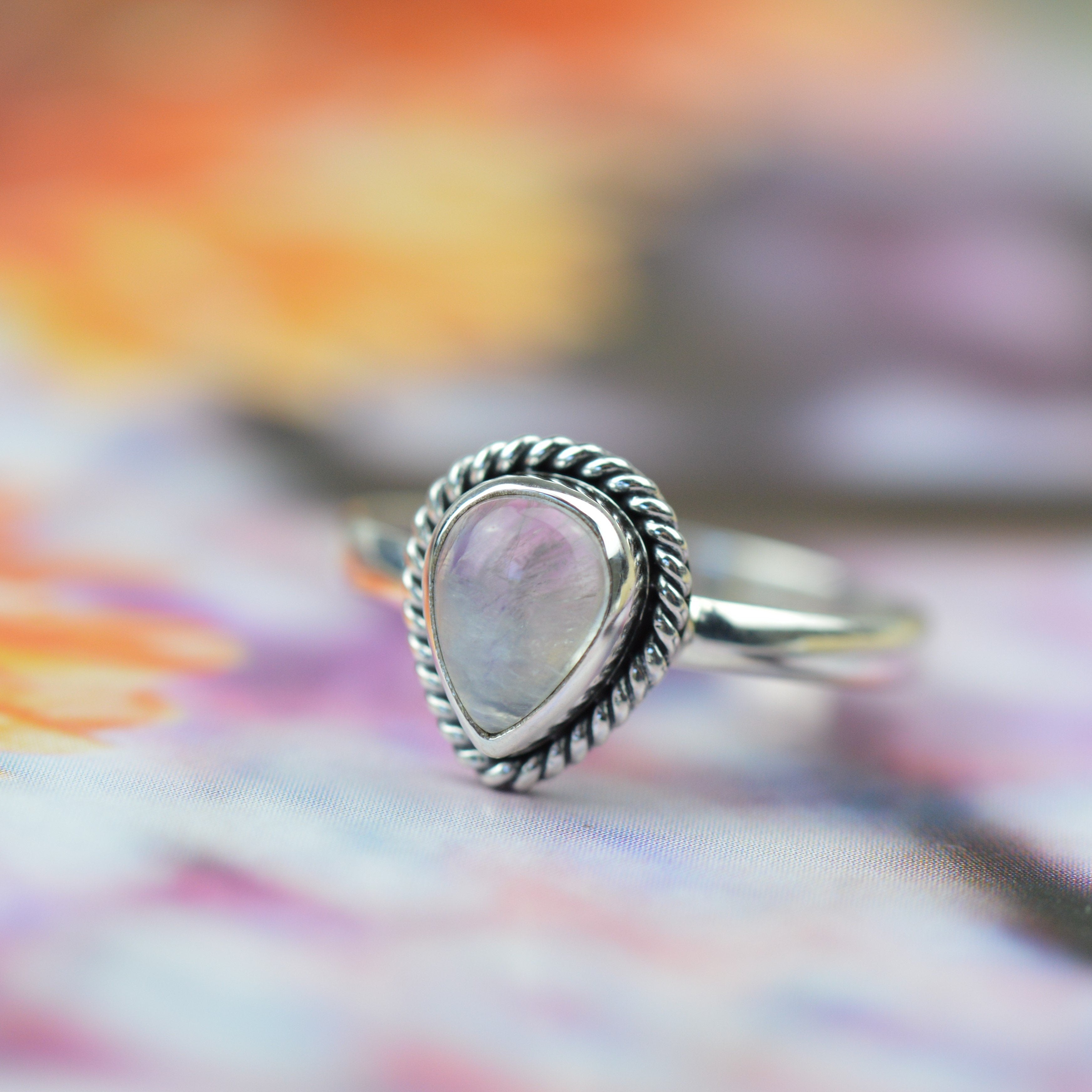 Teardrop moonstone ring sale